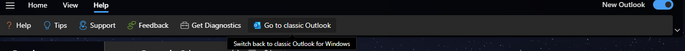 Outlook Help Bar