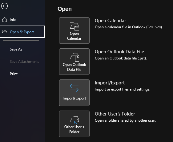 Open & Export