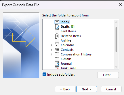 Select Folder to Export