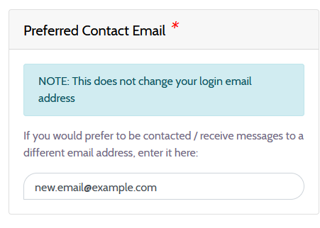 "Set Preferred Contact Email"